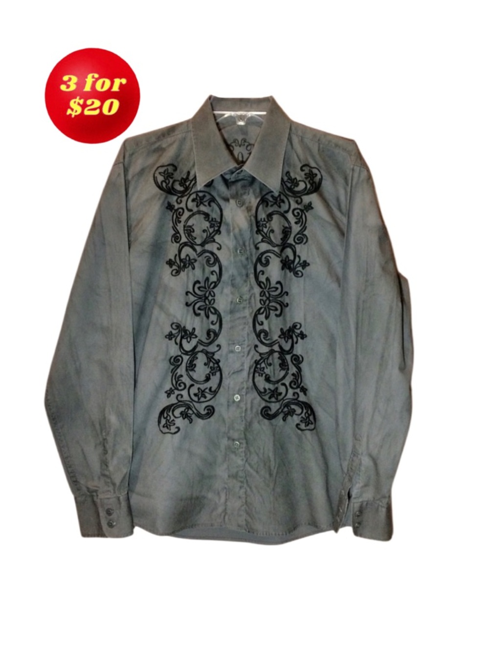 191 Unlimited Men’s Embroidered Button Down Shirt